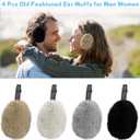 Ramede 4 Pcs Unisex Winter Ear Muffs Faux Fur Earmuffs Foldable Ear Warmers Light Weight Winter Warm Earmuffs with Plastic Headband Cover Warmers for Men Women