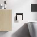 Matte Black Recessed Toilet Paper Holder for Regular Rolls,Contemporary Hotel Style Pivoting Toilet Tissue Holder Wall Mount Made of Metal, in Wall Toilet Paper Holder