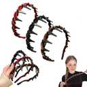 2 x 3 Pack Vintage High Cranium Artificial Hairband, 2025 New Hairbands for Girls, Decorative Hair Accessories Gifts (Agate, One size fits all)