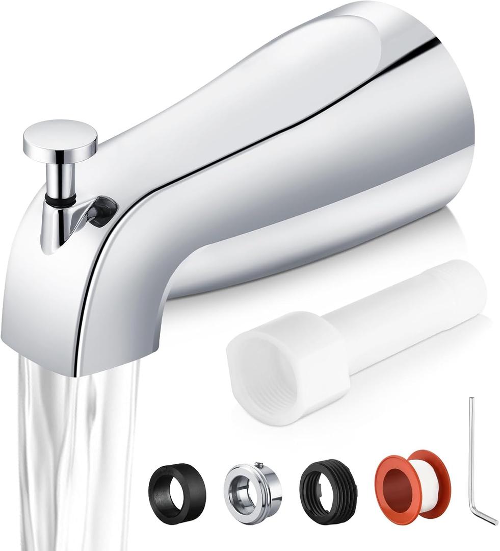 Bathtub Faucet Replacement with Diverter,Easy to Install Tub Spout for 1/2" Copper Pipe,1/2" IPS and 3/4" IPS with Install Tool