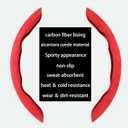 Premium Suede Car Steering Wheel Cover, Non-Slip Segmented, Suitable for Car, SUV, Truck, O/D Shape, 14.5-16inches Steering Wheel Protector,Universal Auto Accessories (red, 2pcs)