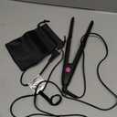 Terviiix Pencil Flat Iron, Small Flat Irons for Short Hair, Beard and Pixie Cut, 3/10 Inch Ceramic Tourmaline Mini Hair Straightener Dual Voltage with Adjustable Temperature, Auto Shut Off (Pink)