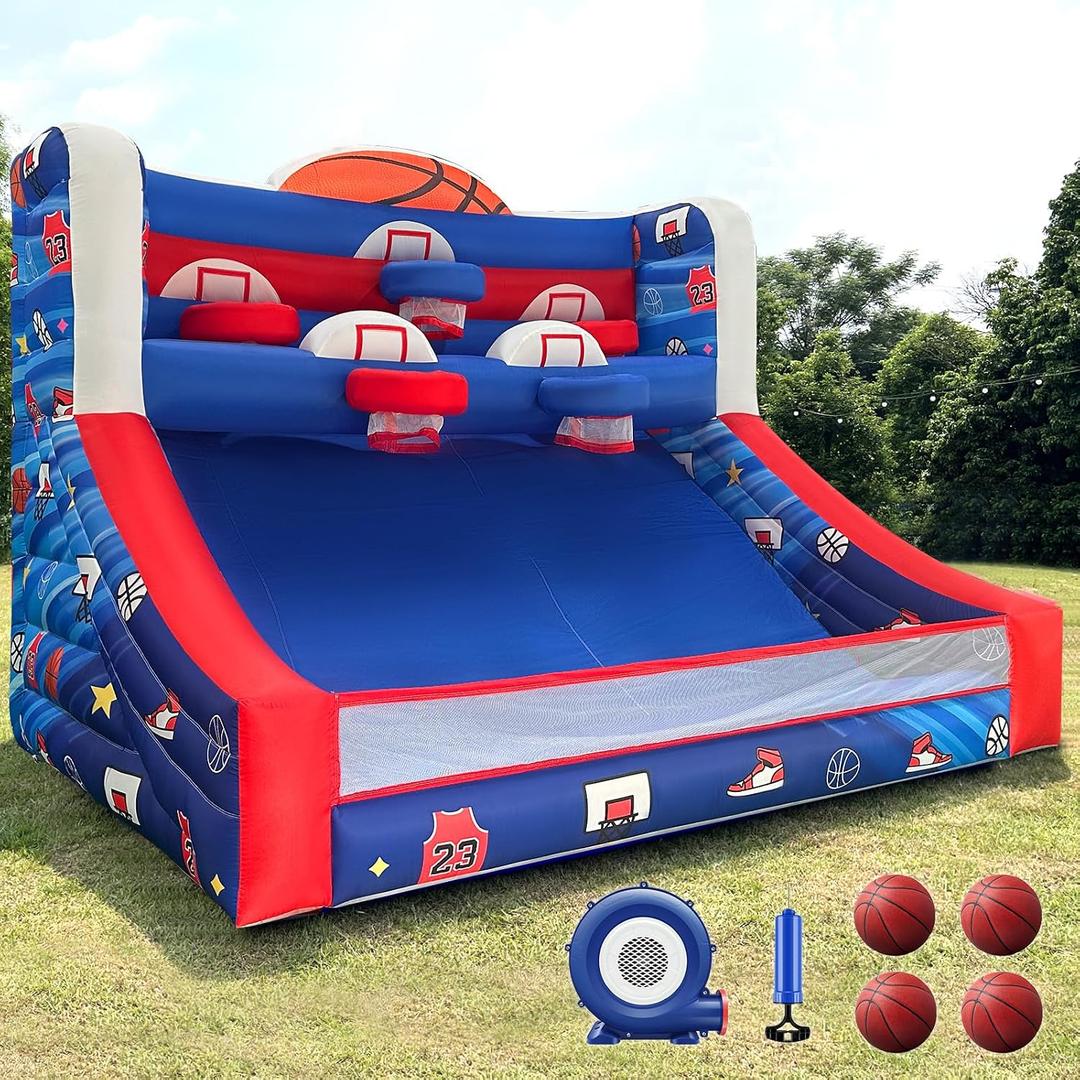OZIS Inflatable Basketball Hoop Shot with Balls, Inflatable Party Basketball Game with Blower Easy Set Up Ideal for Indoor/Outdoor Shot Basketball Interactive Game