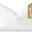 Artscope Synthetic Down Lumbar Pillow Insert, 12x20 Down Alternative Throw Pillow Insert. Ultra Soft Fluffy Sleeping Pillow with 100% Cotton Cover, Decorative Pillows-White.