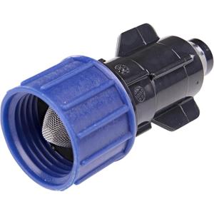 Raindrip S5900UB, Smart Loc Universal Swivel Adapter for Tubing, 3/4-Inch MHT, with Filter Washer, Drip Irrigation Fitting for 1/2-Inch, 5/8-Inch, & 0.710-Inch Supply Tubing and Dripline, Black/Blue
