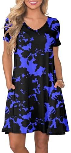 lionstill Women's Casual T Shirt Dress Summer Short Sleeve Swing Dresses with Pockets 3XL