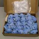 Wettarn 30 Sets Bear Baby Shower Favors Mini Bears Bulk Tiny Plush Animals 4.72 Inch Little Toys with Thank You Tags and Mesh Bags Small Stuffed Animals for DIY Keychain Birthday Decorations(Blue)