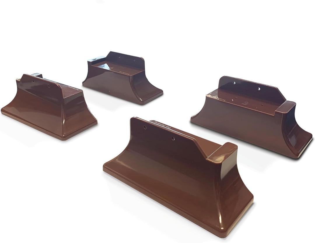 Stander Recliner Risers, Non-Slip Chair Lifters for Adults, Seniors, and Elderly, Low Profile Seat Raiser for Sitting and Standing Assistance, Compatible with Wooden Base Recliners, Set of 4, Brown