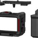 Aluminum Alloy for DJI Osmo Action 6 Handle Grip Kit with Cage - Street Photography Grip Accessory | Shutter Button, Quick Release, 1/4" Threaded Hole, Cold Shoe Compatible for DJI Mic & Light