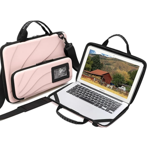 Laptop Case Hard Shell Laptop Bag for Men Women with Shoulder Strap, Size: 14.1-15.6 inch laptop case, Color: Pink