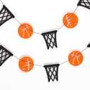 Basketball and Hoop Garland Decorations – Sports-Themed Banner for Game Day Parties, Team Celebrations, Tournaments, Sports Bars, Athlete Events, or Basketball-Themed Room and Event Décor