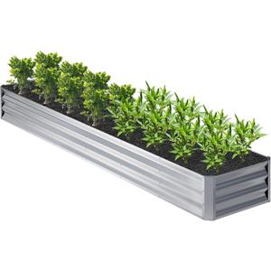 12x2x1FT Galvanized Raised Garden Bed,Planter Raised Beds-Metal Garden Box,Large Plant for Outdoor Planting, Vegetables Bed,Flower,Herb-Sliver