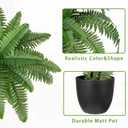 Hollyone 17.7" Fake Fern Potted Plant Small Artificial Boston Ferns in Pot 25 Leaves for Outdoors & Indoor Faux Fern Bush Plant for Patio Garden Farmhouse Windowsill Office Living Room Home Decor