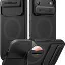 SURITCH for iPhone Air Case with Camera Control Cover, Camera Slide Cover and Adjustable Kickstand, Compatible with MagSafe, Shockproof Bumper Protective Cases for iPhone 17 Air 6.5 Inch, Black