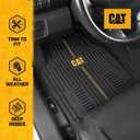 CAT® VulcanCore Heavy-Duty 4 Piece Floor Mats for Cars, Trucks & SUVs, Trim-to-Fit All-Weather Rubber Car Mats Full Set, Waterproof Interior Accessories, Car Rug Protection & Automotive Floor Liners