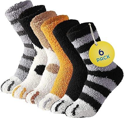 Fuzzy Socks Animal Prints 2 Pairs Kids 10-12 3 Pack (6 pairs)