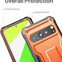 FITO for Google Pixel 8 Pro Case, Dual Layer Shockproof Heavy Duty Phone Case Built-in Kickstand for Google Pixel 8 Pro Phone (Orange)