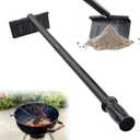 BBQ Charcoal Rake, 29 Inch Grill Ash Removal Rake for Fireplace Wood Stove Pizza Oven, Metal BBQ Cleaner Poker Scraper, Heavy Duty Barbecue Grilling Utensils Tool for Smoker,Ceramic, Kamado