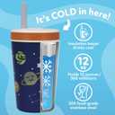 Nuby Thirsty Kids Insulated Toddler Cup with Silicone Flexstraw - 12 oz - Stainless Steel and Leak-Resistant - 18+ Months - Astronaut