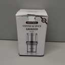 Secura Electric Coffee Grinder and Spice Grinder with Stainless Steel Blades, 1 Removable Bowl, Stainless