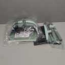 Broom and Dustpan Set for Home, Dust pan with Long Handle, Broom with Dustpan Combo Set, for Home Kitchen Room Office Lobby Floor Use Upright Stand Up Sweeping (Gray&Green)