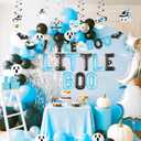 Halloween Little Boo Baby Shower Decorations for Boy Little Boo Party Supplies Halloween Ghost Balloons for Blue Spider Web Party Blue Black halloween Boy Baby Shower Decorations