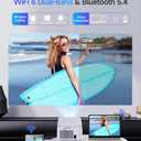 Smart Projector with 4K 8K Support, Android 14 Mini Projector with WiFi6 and Bluetooth5.4, 600 ANSI, Auto Focus & Obstacle Avoidance, 1080P Portable Movie Projector for Home Outdoor, Alwtniet HY350Max