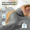Drewin Heated Weighted Blanket for Adult 15 lbs, 48 x 72 inches, Grey