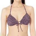 EIDON Women's Summer Molded Cup Push Up Triangle Bikini Top Swimsuit, L