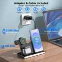 Samsung S25 Wireless Charger Station,3 in 1 Wireless Charger for Samsung Galaxy S25 Ultra/S24/S23/Z Fold/Flip 7/6/5,for Galaxy Watch 8/7/6/5/Pro,buds, Charging Station for iPhone 17/16/15 with Adapter