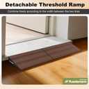 Ruedamann 2" Rise Modular Threshold Ramp for Doorways, 2200 lbs Capacity, Elegant Dark Wood Grain Door Threshold Ramp, Aluminum Non-Slip Door Ramps for Wheelchair, Walker, Scooter, Pets, 2 Pcs