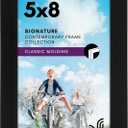 Americanflat 5x8 Picture Frame with Shatter-Resistant Glass - Signature Collection - Gallery-Style Frames Made of Engineered Wood - Photo Frame for Tabletop and Wall Display - Black