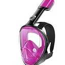 Greatever Full Face Snorkel Mask, Snorkeling Gear for Adults with Latest Dry Top Breathing System and Detachable Camera Mount, Foldable Snorkel Mask Adult, Snorkels Anti-Fog（Purple）