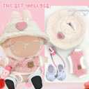 2 x Generic 6.7 in Doll Clothes Compatible, Plush Clothes Set, Cute Outfit Suitable, Doll not Included (Pink)