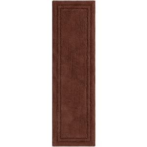 Superior Non-Slip 2 Piece Bath Rug Set, Ultra Plush, Soft, and Absorbent 100% Combed Cotton Pile - Traditional Oval Bath Mat Set, Chocolate