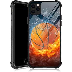 DJSOK Compatible with iPhone 12/12P CaseDesign Pattern Back Bumper Anti Scratch Reinforced Corners Soft TPU Caver,Cases for Men Women-Basketball Legend YKL0A024