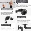 8FT Industrial Stair Railing Wall Mount Staircase Handrail 1.3 Pipe Hand Rail for Steps Grab Bar Foot Rail Vintage Pipe Railing Black Deck Handrail for Outdoor Indoor Stairs Porch