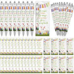 24 Sets Easter Gifts Bulk Christian Pens with Bookmarks He Came Died Arose Ascended Bible Verse Pens Resurrection Religious Pen Gifts for Jesus Story Easter Basket Stuffers Sunday School Church Gift