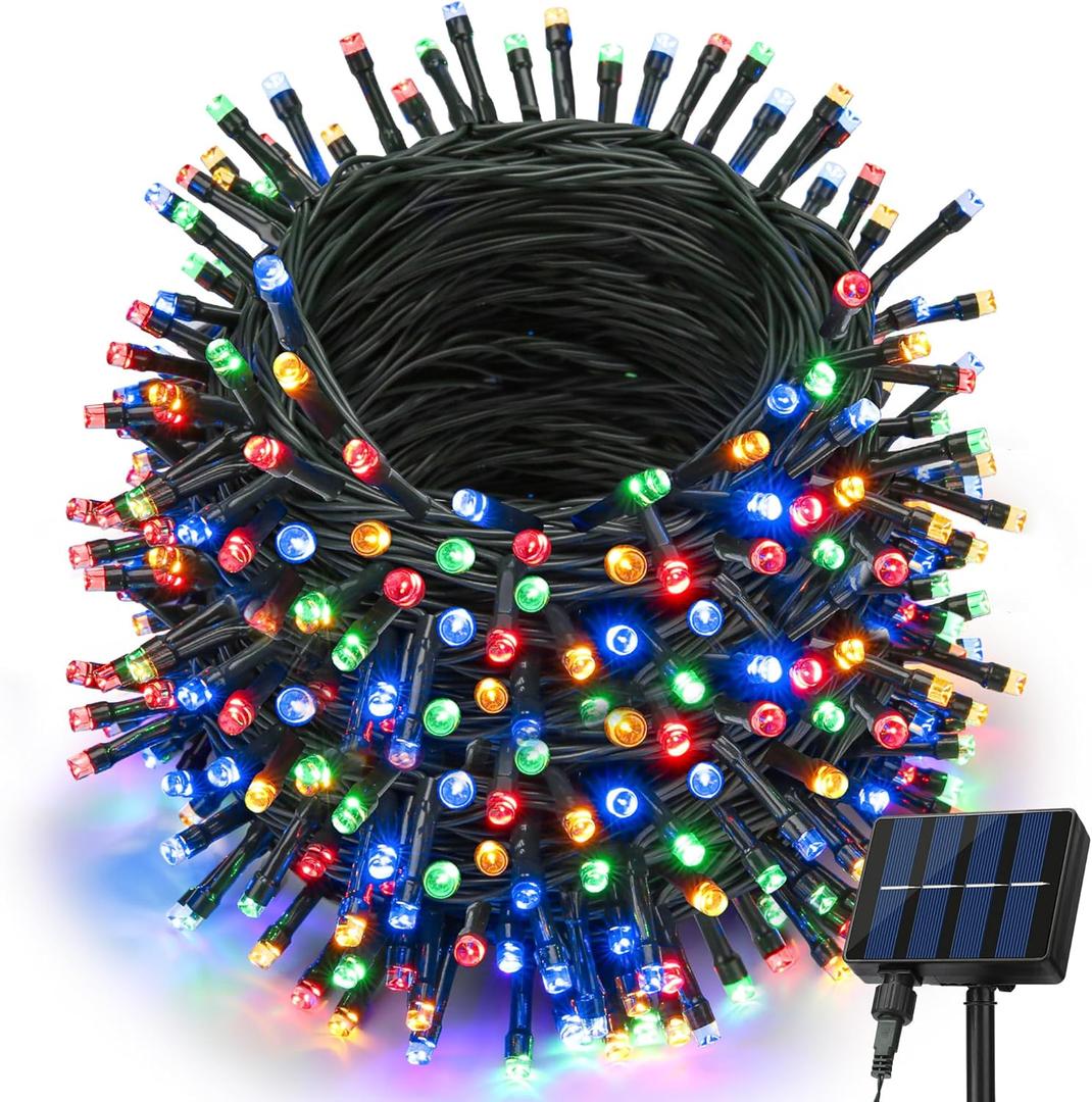 Joomer Solar Christmas Lights Outdoor, 105FT 300 LED 8 Modes Solar String Lights Waterproof Fairy Tree Lights for Garden Yard Patio Christmas Decoration (Multicolor)