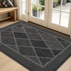 BEQHAUSE Dirt Trapper Door Mats 36" x 60", Non-Slip Washable, Grey