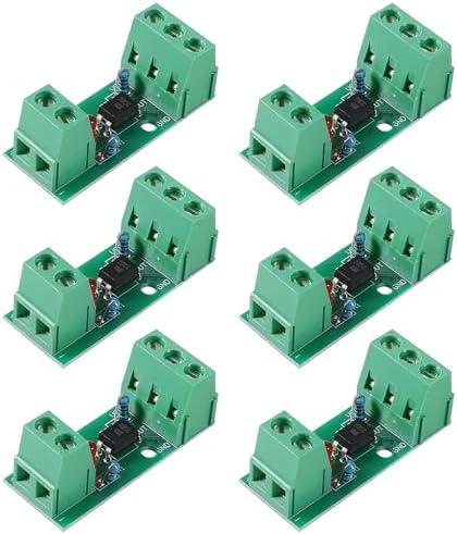 AOICRIE 6pcs PC817 1 Channel Optocoupler Isolation Module 1CH Optocoupler PC817 3-5V 12V 24V Photoelectric Isolator PNP NPN Signal Converter Rail Holder PLC Drive Motor Board