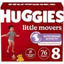 Huggies Size 8 Diapers, Little Movers Baby Diapers, Size 8 (46+ lbs), 76 Count (2 Packs of 38)