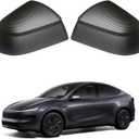 Rearview Mirror Guard Cover for Tesla Model Y Juniper 2025 2026 Side Mirror Cover Exterior Accessories of 2pc (Matte Carbon Fiber) (Not fit 2026 Standard & Performance)