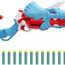 Nerf DinoSquad Tricera-Blast Dart Blaster, 12 Nerf Elite Darts, Kids Outdoor Toys, Dinosaur Toys for 8 Year Old Boys and Girls and Up, Triceratops Design