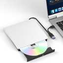 White External Blu Ray Drive, Support 50G Disc Read/Write Bluray Drives, Portable 3D Blu Ray Burner with USB 3.0 and Type-C, Suitable for Windows XP/7/8/10/11 MacOS for Laptop, Desktop, Mac