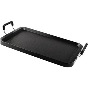 Vayepro Stove Top Flat Griddle, 17 Inch 2 Burner Griddle Pan for Stove Top Grill, Aluminum Pancake pan, Non-Stick Charcoal Grill For Outdoor/Camping (16.9" x 10.2" x 1")