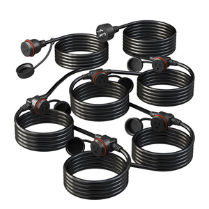 Outlets Plugs with Waterproof Cover, 16/3 SJTW Weatherproof Multiple Outlets Wire for Holiday Light and Halloween Christmas Decoration, ETL Listed