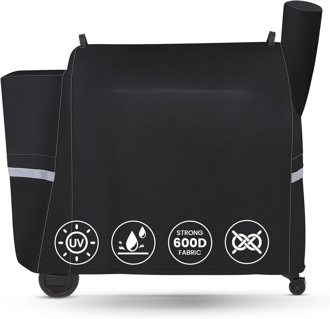 QuliMetal Grill Cover for Traeger Pro 34/780 Series - 600D Heavy Duty Waterproof Smoker Cover Grill for Treager Pro 34,Pro 780, exas,Z Grills,BAC380 Full-Length Grill Cover Grill Accessory (Black)