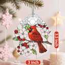 Cardinal Stained Glass Ornament | Christmas Ornament | Christmas Tree Ornaments - Red Bird Decor, Cardinal Memorial Gifts, Xmas Gifts & Holiday Present, Bird Lover Gift