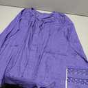 Womens Shirts Dressy Casual 3/4 Length Sleeve Tops Beach Vacation Clothes Fall Fashion Outfits Winter Purple 3XL